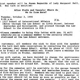 Announcements, 1995-09-11. ...
