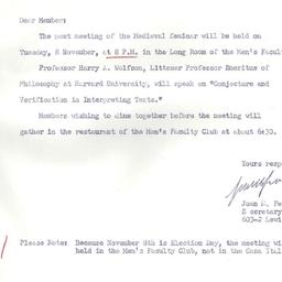 Announcements, 1966-10-24. ...