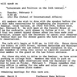 Announcements, 1988-01-26. ...