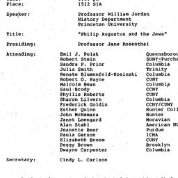 Minutes, 1987-10-13. Mediev...