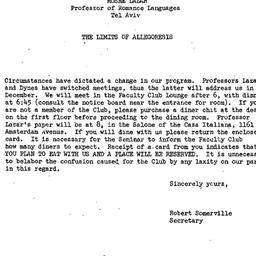 Announcements, 1971-11-09. ...