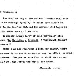 Announcements, 1963-04-09. ...