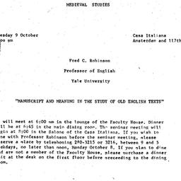Announcements, 1979-10-09. ...