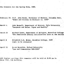 Announcements, 1980-02-04. ...