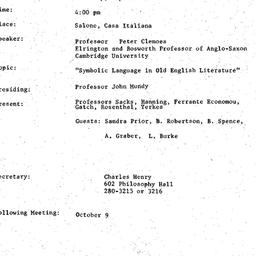 Minutes, 1979-09-27. Mediev...