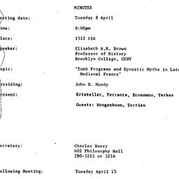Minutes, 1980-04-08. Mediev...