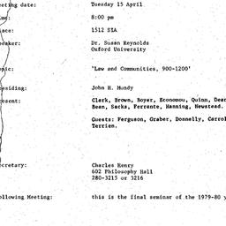 Minutes, 1980-04-15. Mediev...
