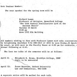 Announcements, 1980-03-25. ...