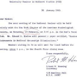 Announcements, 1965-01-30. ...