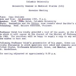 Minutes, 1964-11-10. Mediev...