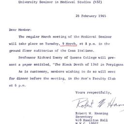 Announcements, 1965-02-26. ...