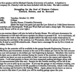 Announcements, 1998-09-18. ...