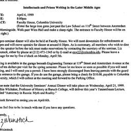 Announcements, 1999-03-23. ...