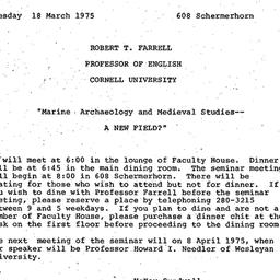 Announcements, 1975-03-18. ...