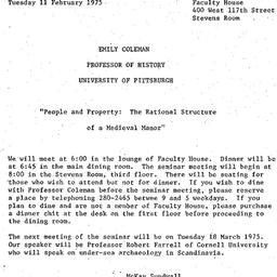 Announcements, 1975-02-11. ...