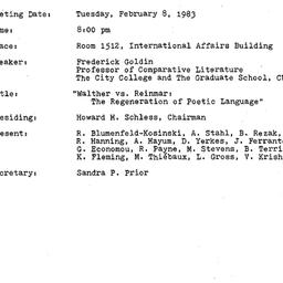 Minutes, 1983-02-08. Mediev...