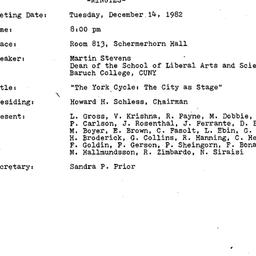 Minutes, 1982-12-14. Mediev...