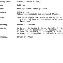 Minutes, 1983-03-08. Mediev...
