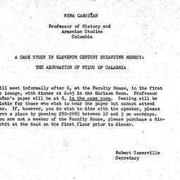 Announcements, 1972-12-12. ...
