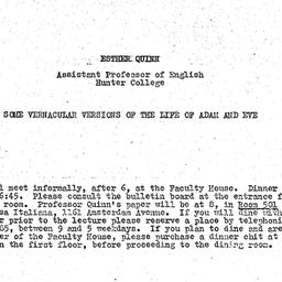 Announcements, 1972-10-10. ...