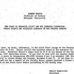 Announcements, 1972-11-14. ...