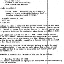 Announcements, 1991-09-06. ...