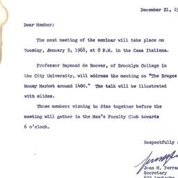 Announcements, 1967-12-21. ...
