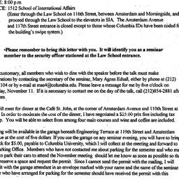 Announcements, 1996-10-29. ...