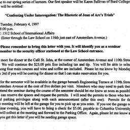 Announcements, 1997-01-20. ...