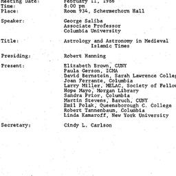 Minutes, 1986-02-11. Mediev...