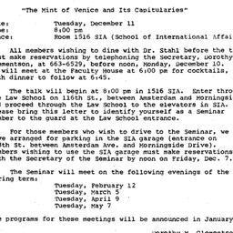 Announcements, 1984-11-23. ...