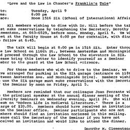 Announcements, 1985-03-25. ...