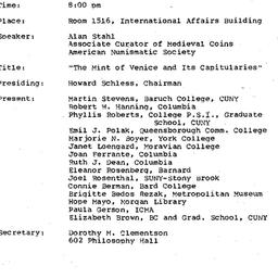 Minutes, 1984-12-11. Mediev...