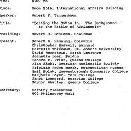 Minutes, 1984-11-13. Mediev...