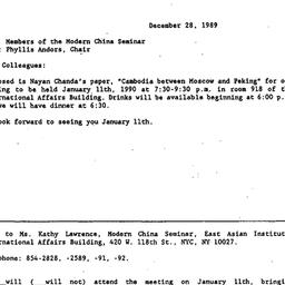 Announcements, 1989-12-28. ...