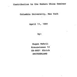 Speaker's paper, 1991-0...