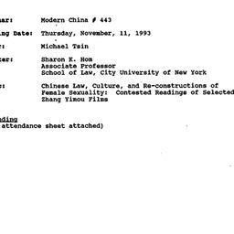 Minutes, 1993-11-11. Modern...