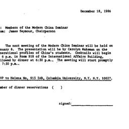 Announcements, 1986-12-18. ...