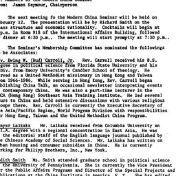 Announcements, 1987-01-20. ...