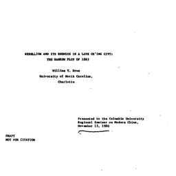 Speaker's paper, 1980-1...