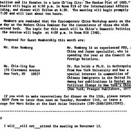 Announcements, 1980-11-04. ...