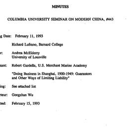 Minutes, 1993-02-11. Modern...