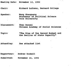 Minutes, 1992-11-12. Modern...