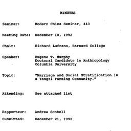 Minutes, 1992-12-10. Modern...