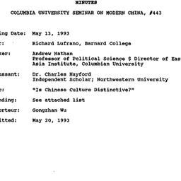Minutes, 1993-05-13. Modern...