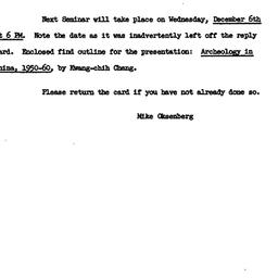 Announcements, 1961-12-06. ...