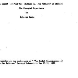 Speaker's paper, 1988-1...