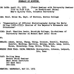 Correspondence, 1971-04-21....