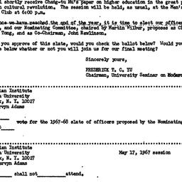 Announcements, 1967-05-10. ...