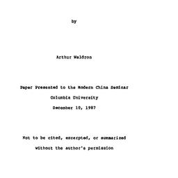 Speaker's paper, 1987-1...